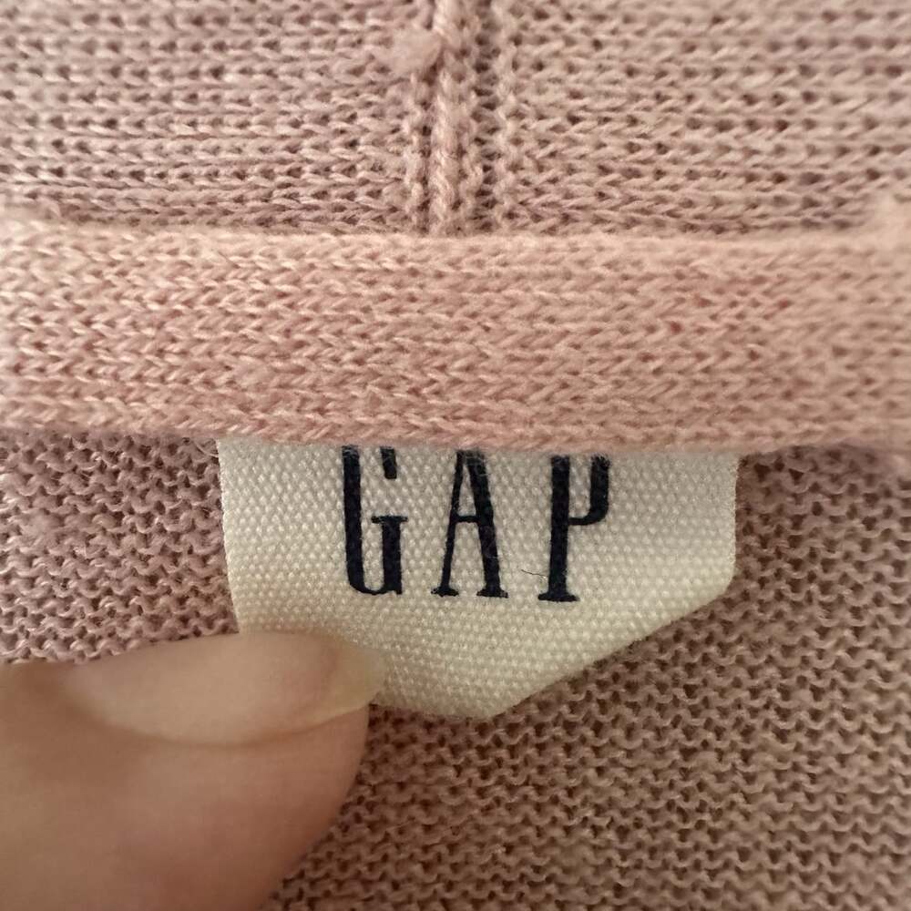 Gap S Pink Blush Open Front Cardigan Sweater Long Sleeve Lightweight Tight Knit - Picture 2 of 6